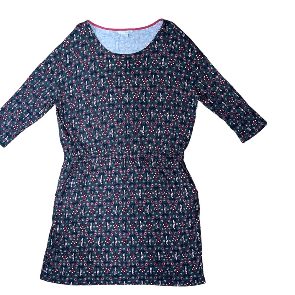 Boden Hettie Jersey Day Dress in Green Foll Floral EUC! US 16R UK 20R
